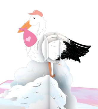 Love-Pop 3D Card - Girl Stork (On Sale)